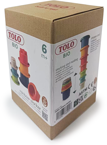 Tolo Bio Vasos Apilables Juguete Arcoíris 7 piezas sostenible-3