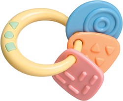 Tolo Baby bijtring en rammelaar - pastelkleuren - duurzaam speelgoed